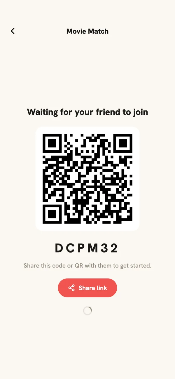 Waiting for a friend to join a Movie Match session